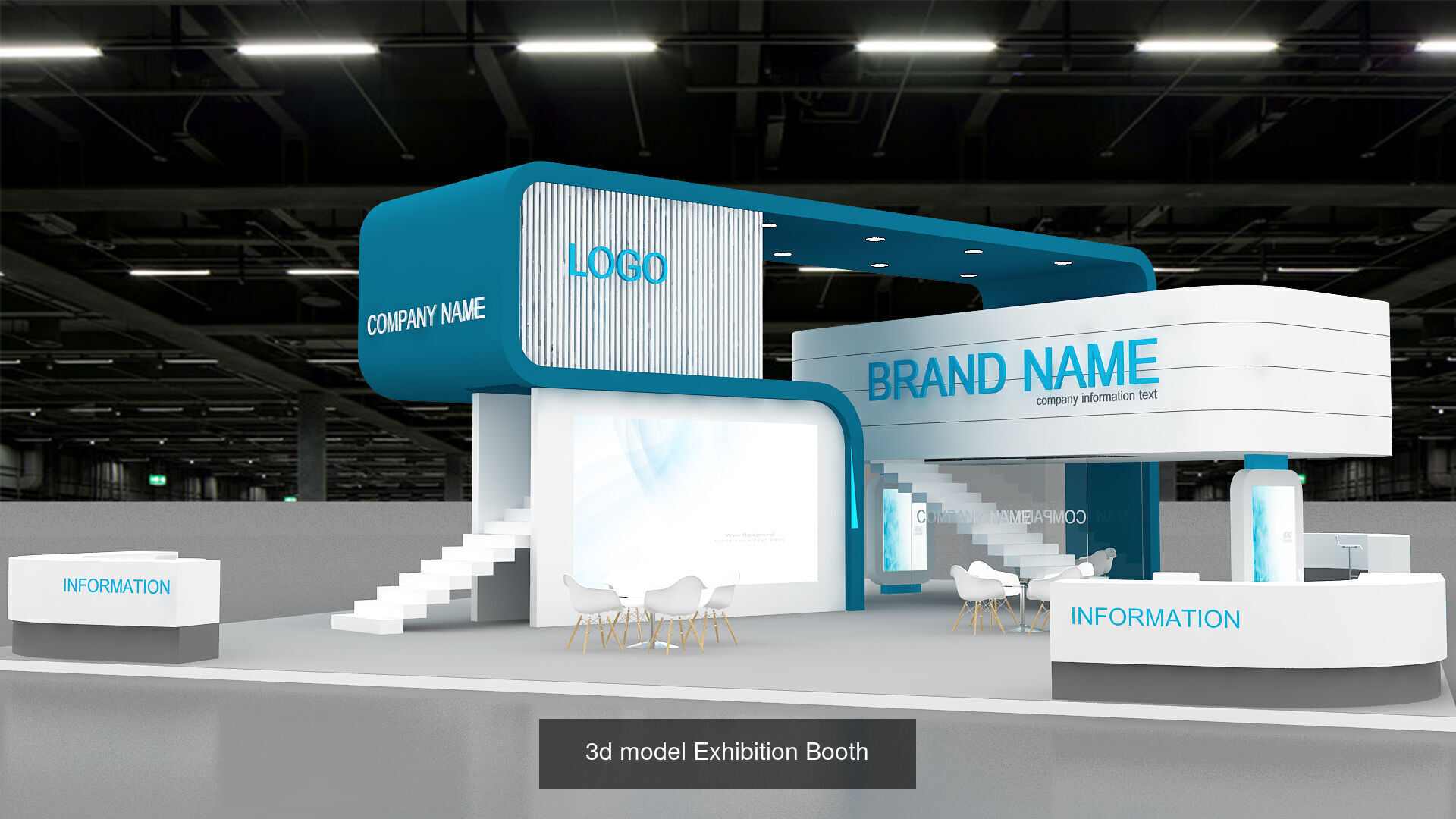 2 With 20 Exhibition Stand Stall Booth 3D Model Collection _22