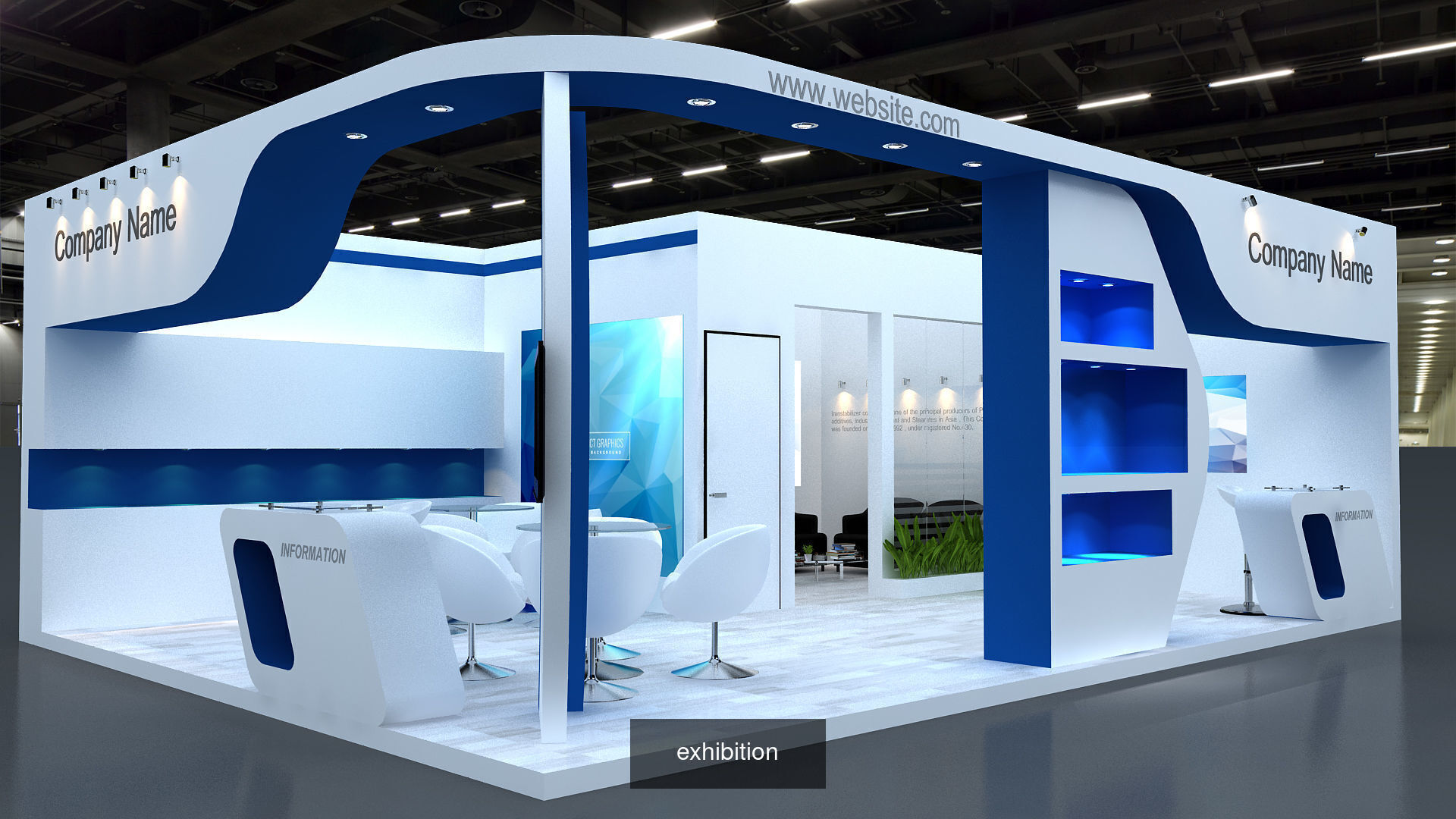 2 With 20 Exhibition Stand Stall Booth 3D Model Collection _15