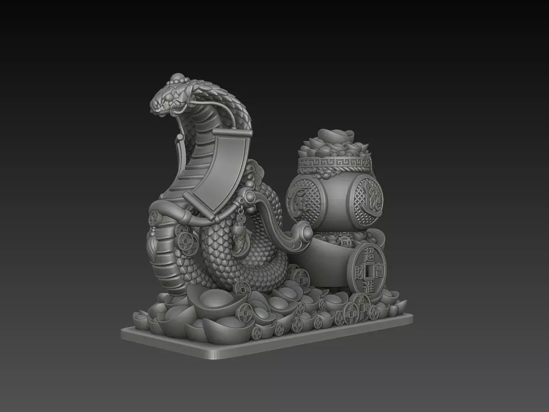 Zodiac Snake 3D Model 3D print model_0