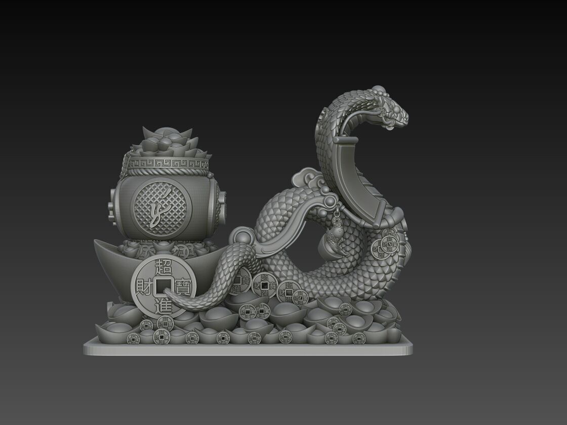 Zodiac Snake 3D Model 3D print model_2