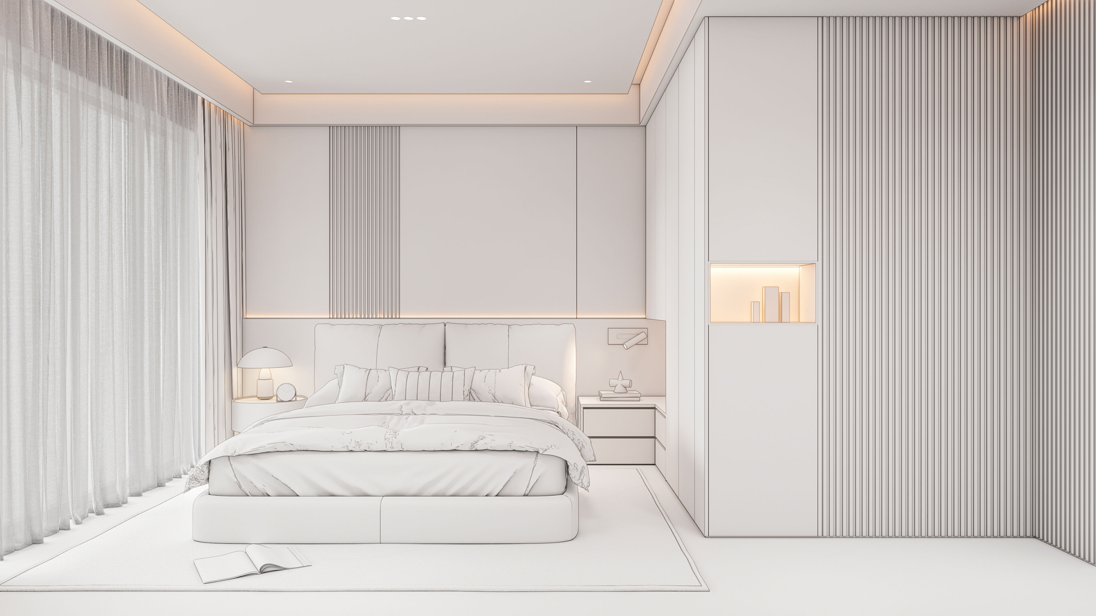 Italian bedroom 6 3D model_19