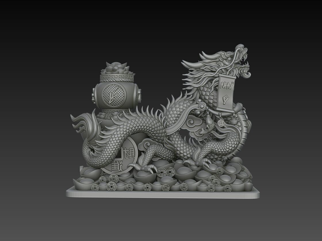 Zodiac Dragon 3D Model 3D print model_2