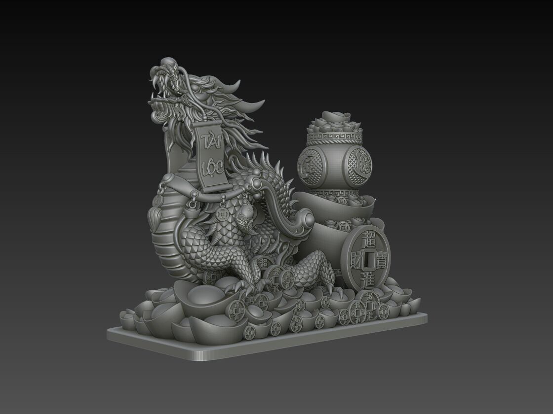 Zodiac Dragon 3D Model 3D print model_1