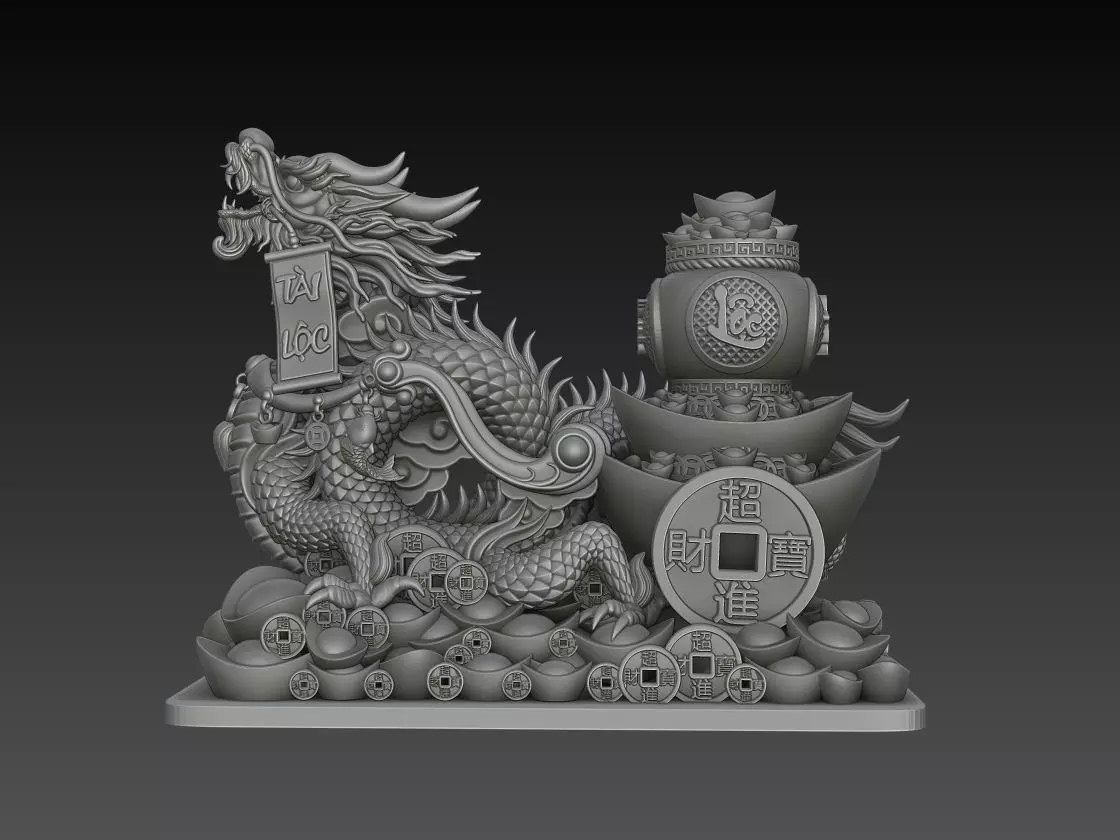 Zodiac Dragon 3D Model 3D print model_0
