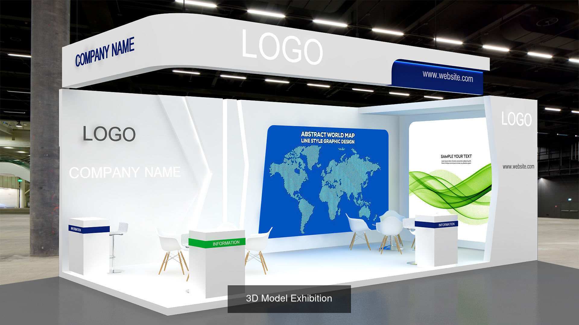10 Exhibition Stand Stall Booth 3D model Collection Vol-03 _4
