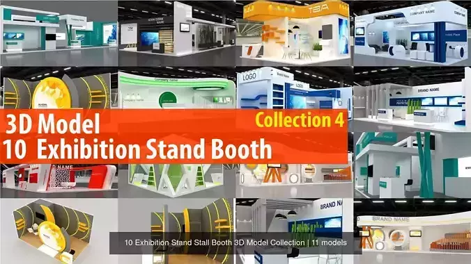 10 Exhibition Stand Stall Booth 3D Model Collection 4 