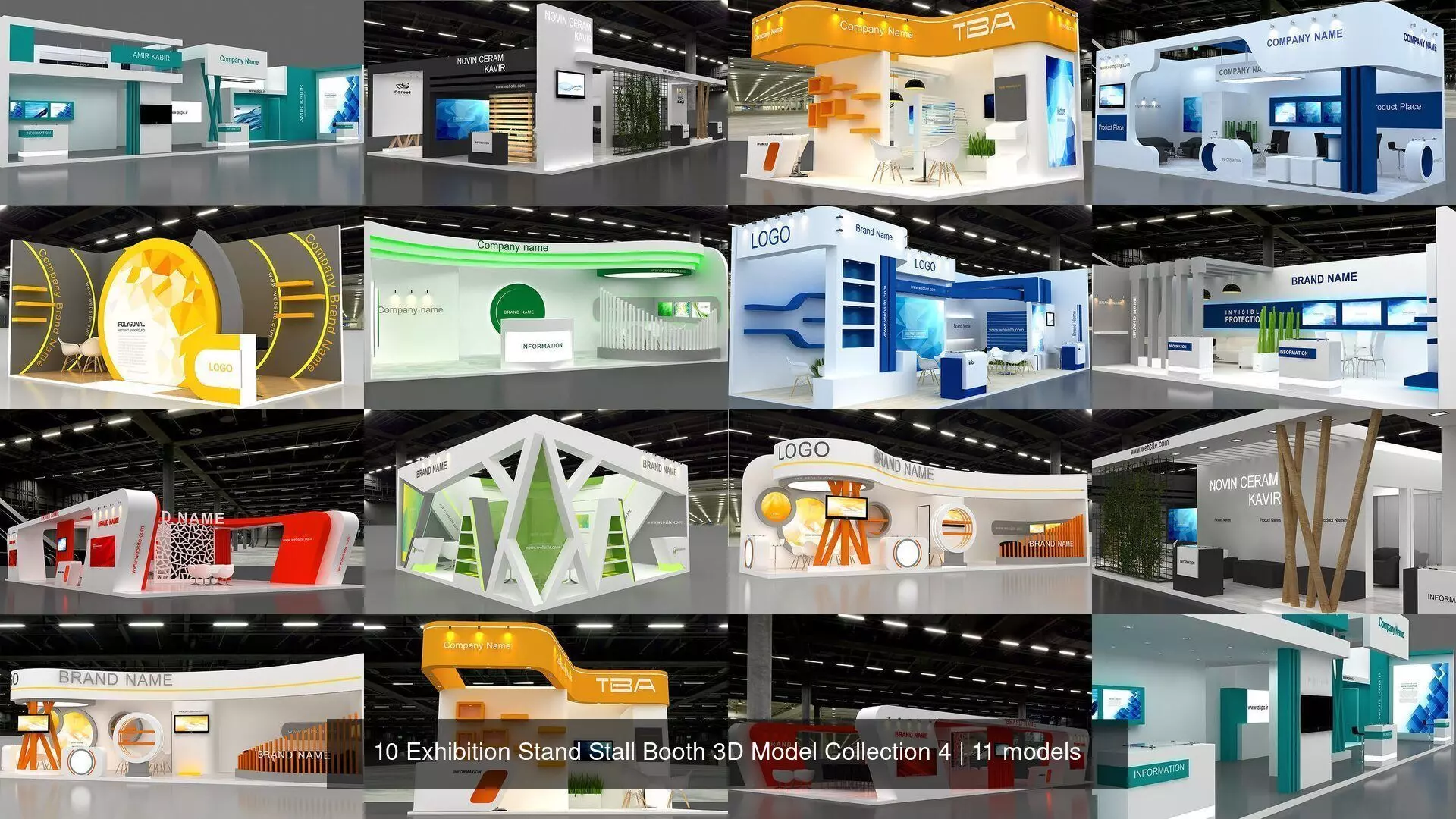10 Exhibition Stand Stall Booth 3D Model Collection 4 _1