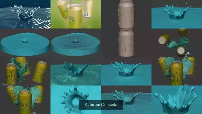 Splash Pack - Soda Scene 3D Model Collection