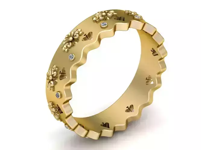 PRECIOUS FLOWERS DESIGN RING 3D PRINTABLE MODEL 3D print model