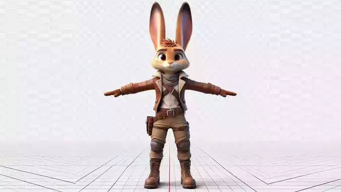 Bunny  Low Poly Low-poly 3D model