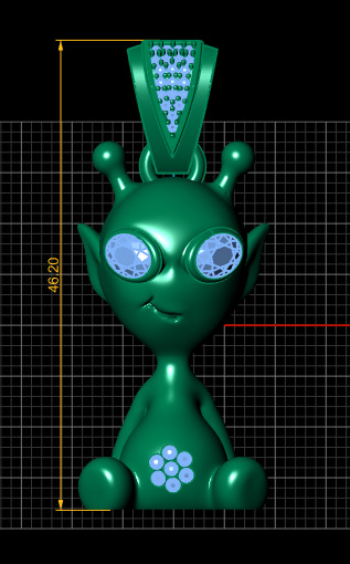 BABY ALIEN PENDANT 3D PRINTABLE MODEL 3D print model_4