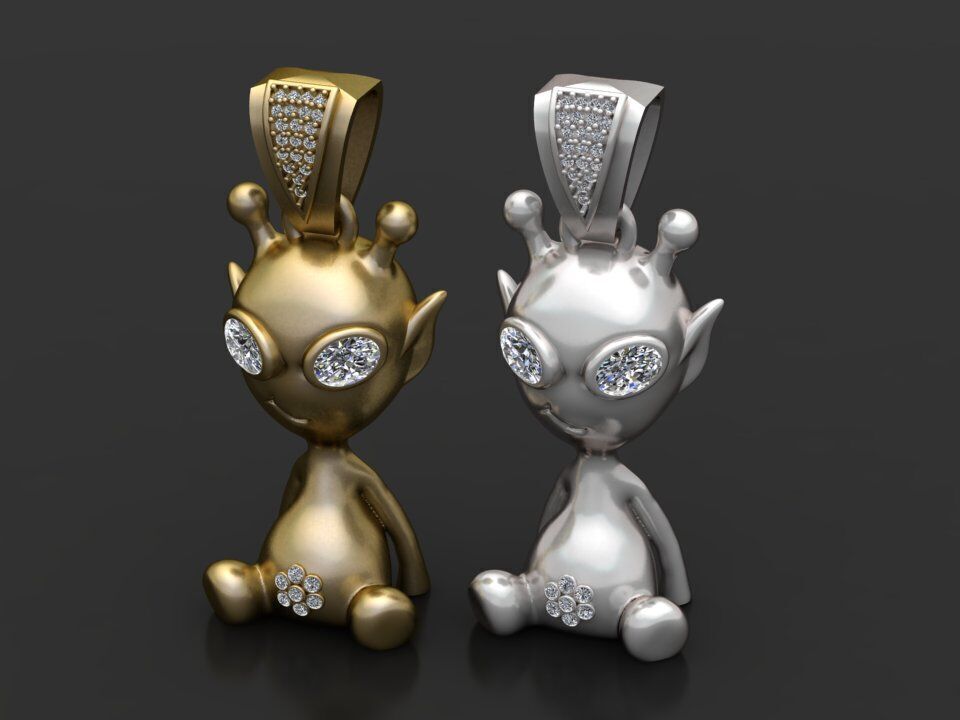 BABY ALIEN PENDANT 3D PRINTABLE MODEL 3D print model_1