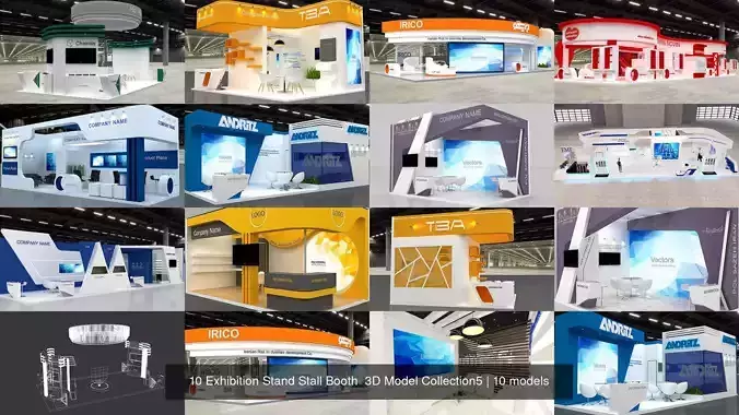 10 Exhibition Stand Stall Booth  3D Model Collection5