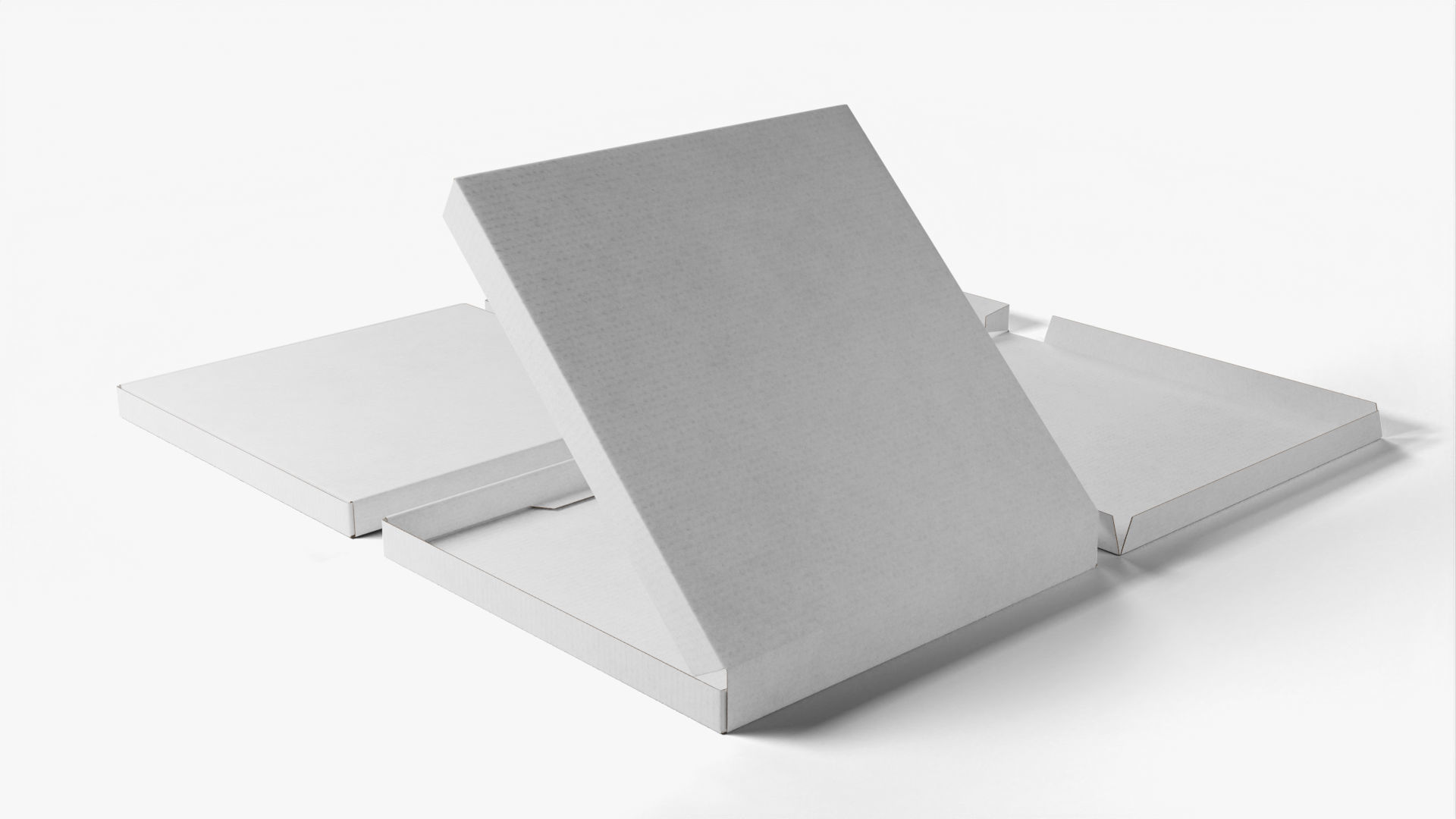 6-inch Pizza Boxes White Paper Mockup 3D Model Collection_8
