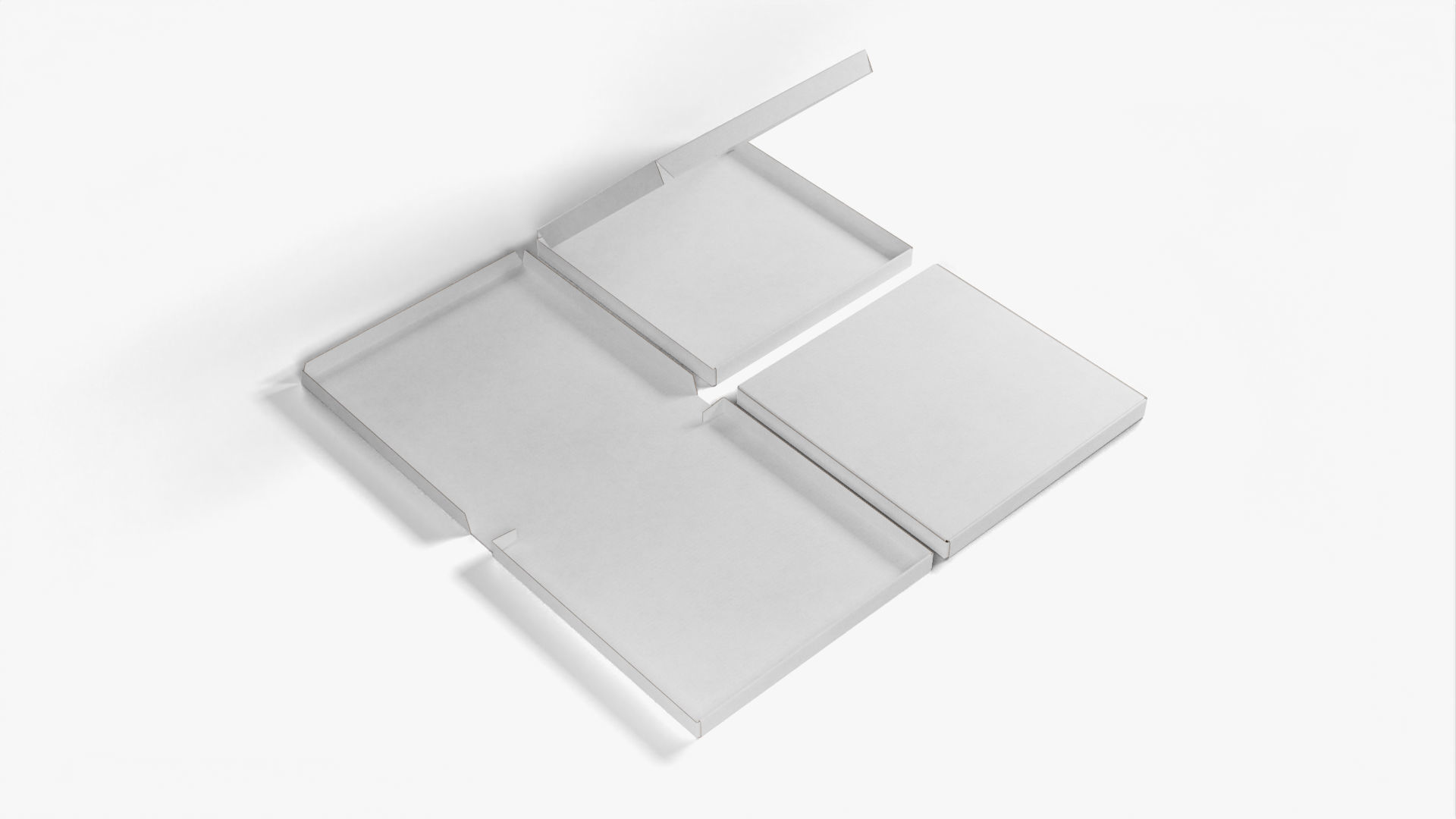 6-inch Pizza Boxes White Paper Mockup 3D Model Collection_9