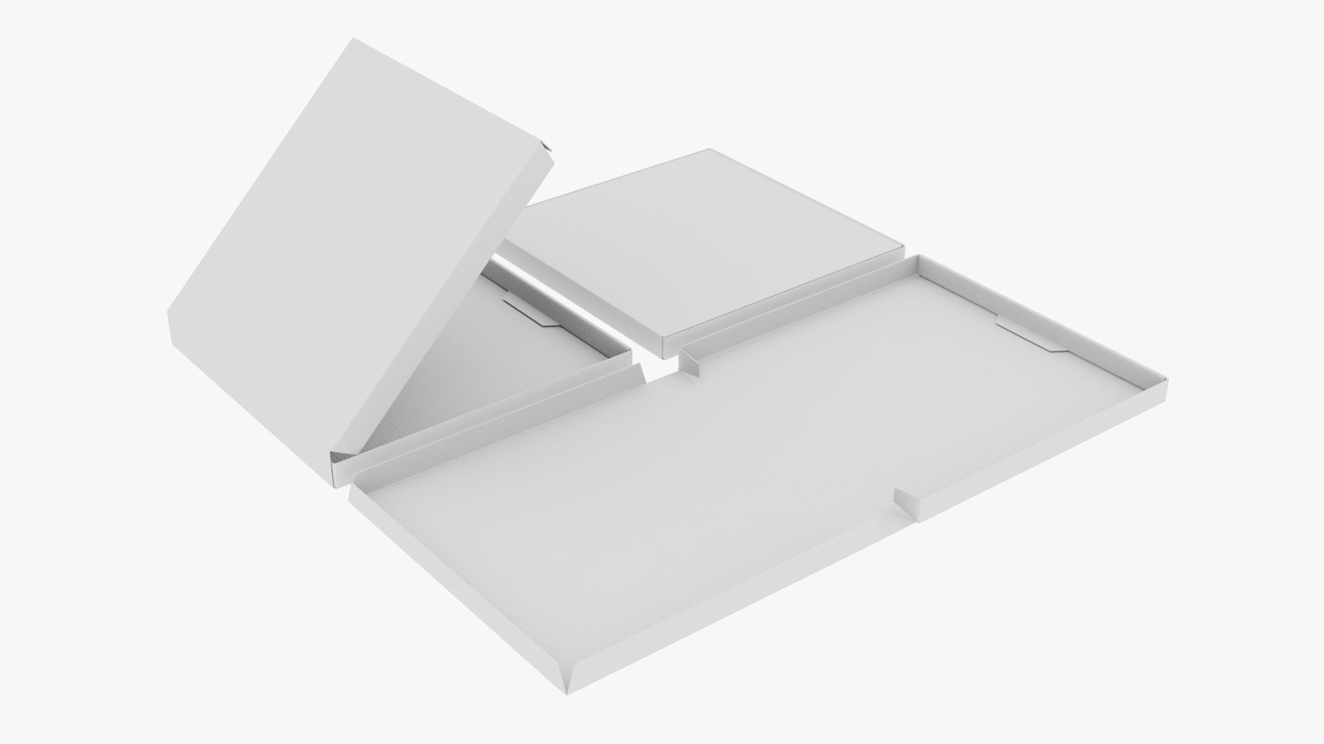 6-inch Pizza Boxes White Paper Mockup 3D Model Collection_15