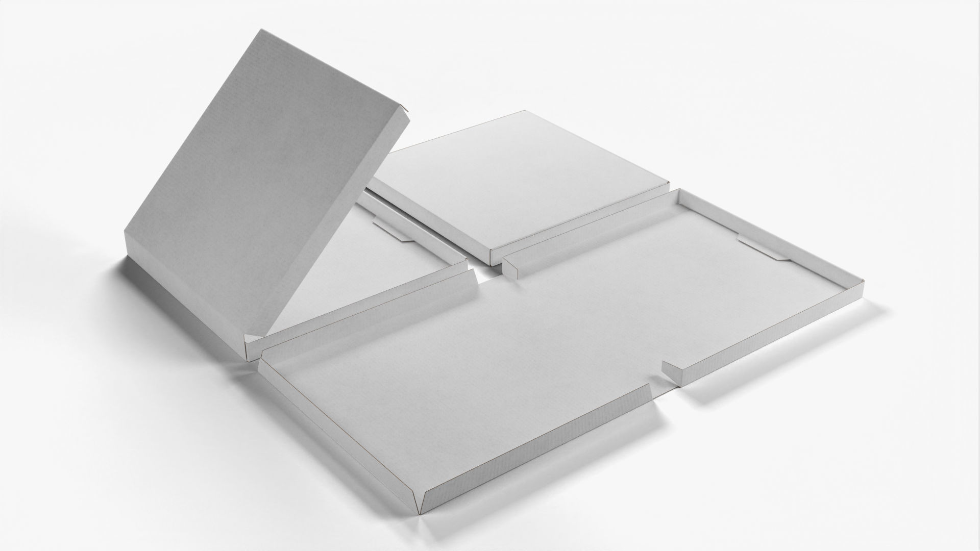 6-inch Pizza Boxes White Paper Mockup 3D Model Collection_10