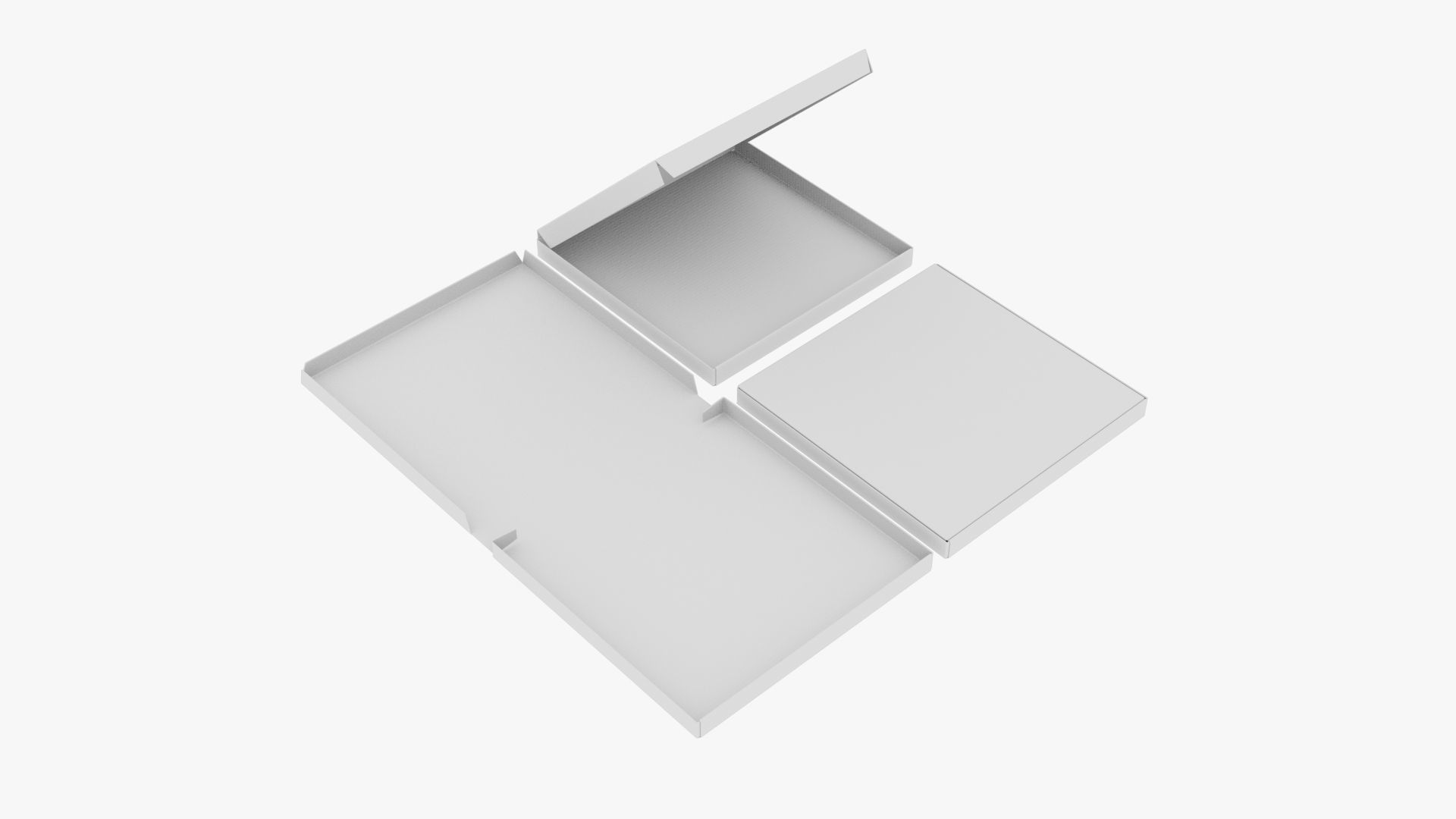 6-inch Pizza Boxes White Paper Mockup 3D Model Collection_14