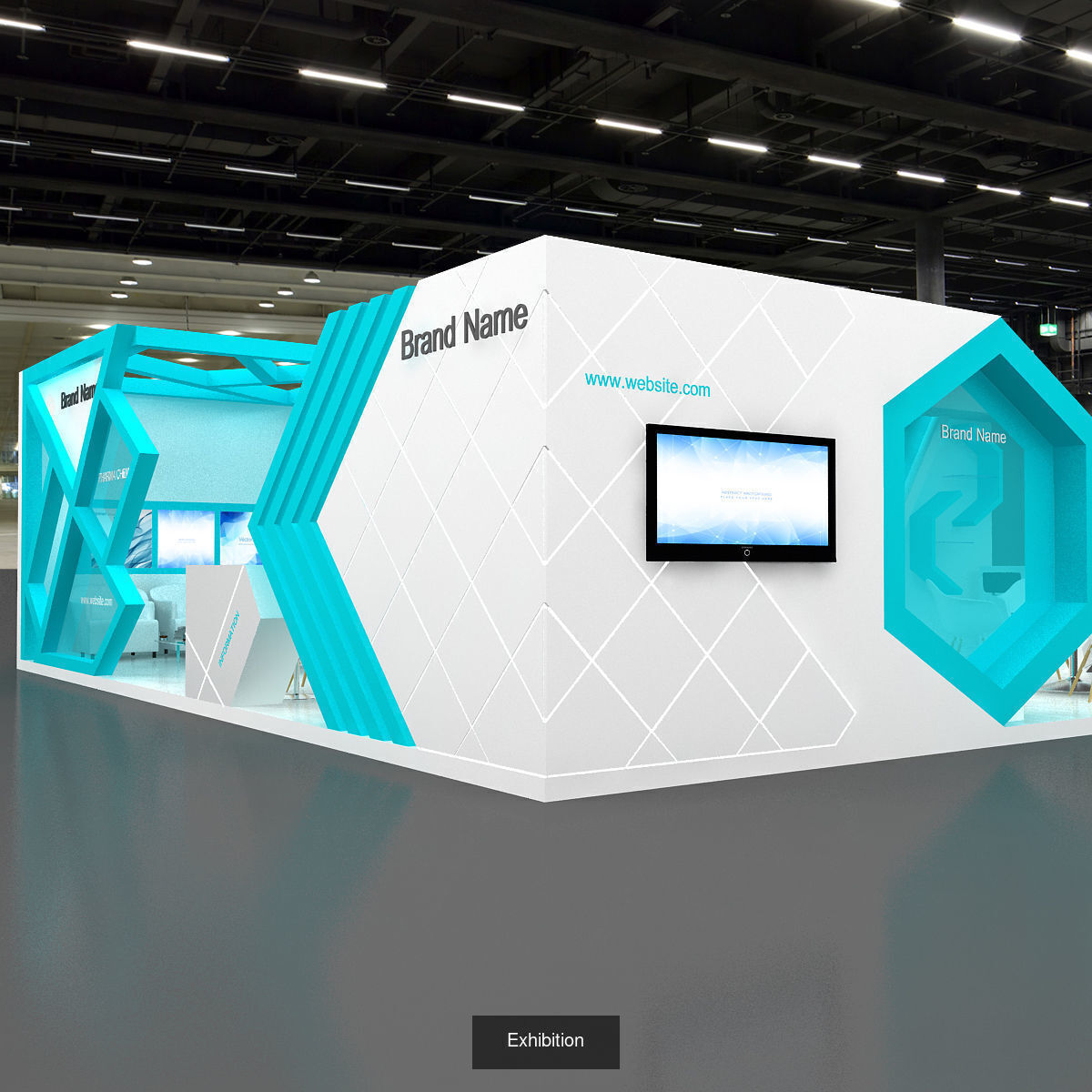 10 Exhibition Stand Stall Booth 3D Model Collection 6 _8