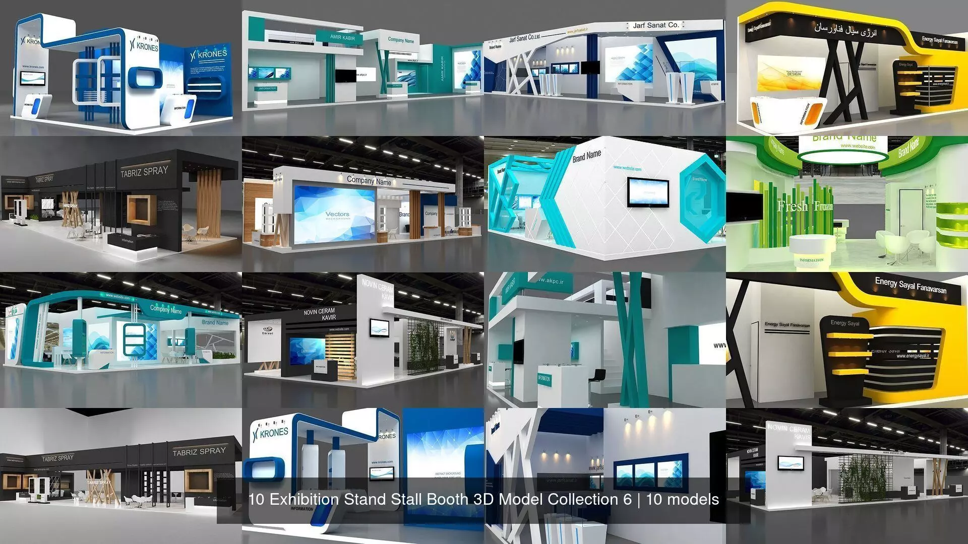 10 Exhibition Stand Stall Booth 3D Model Collection 6 _1