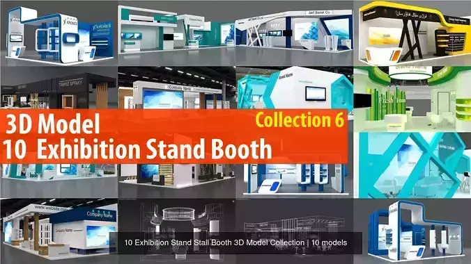 10 Exhibition Stand Stall Booth 3D Model Collection 6 10 Exhibition Stand Stall Booth 3D Model Collection 6