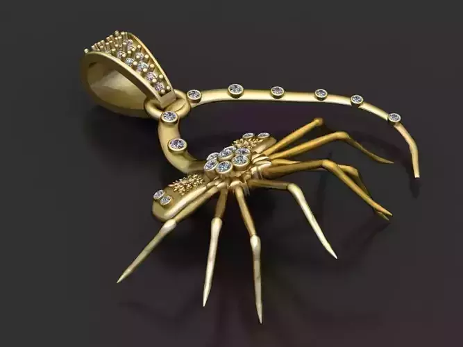 SPIDER ANIMAL DIAMOND PENDANT 3D PRINTABLE MODEL
