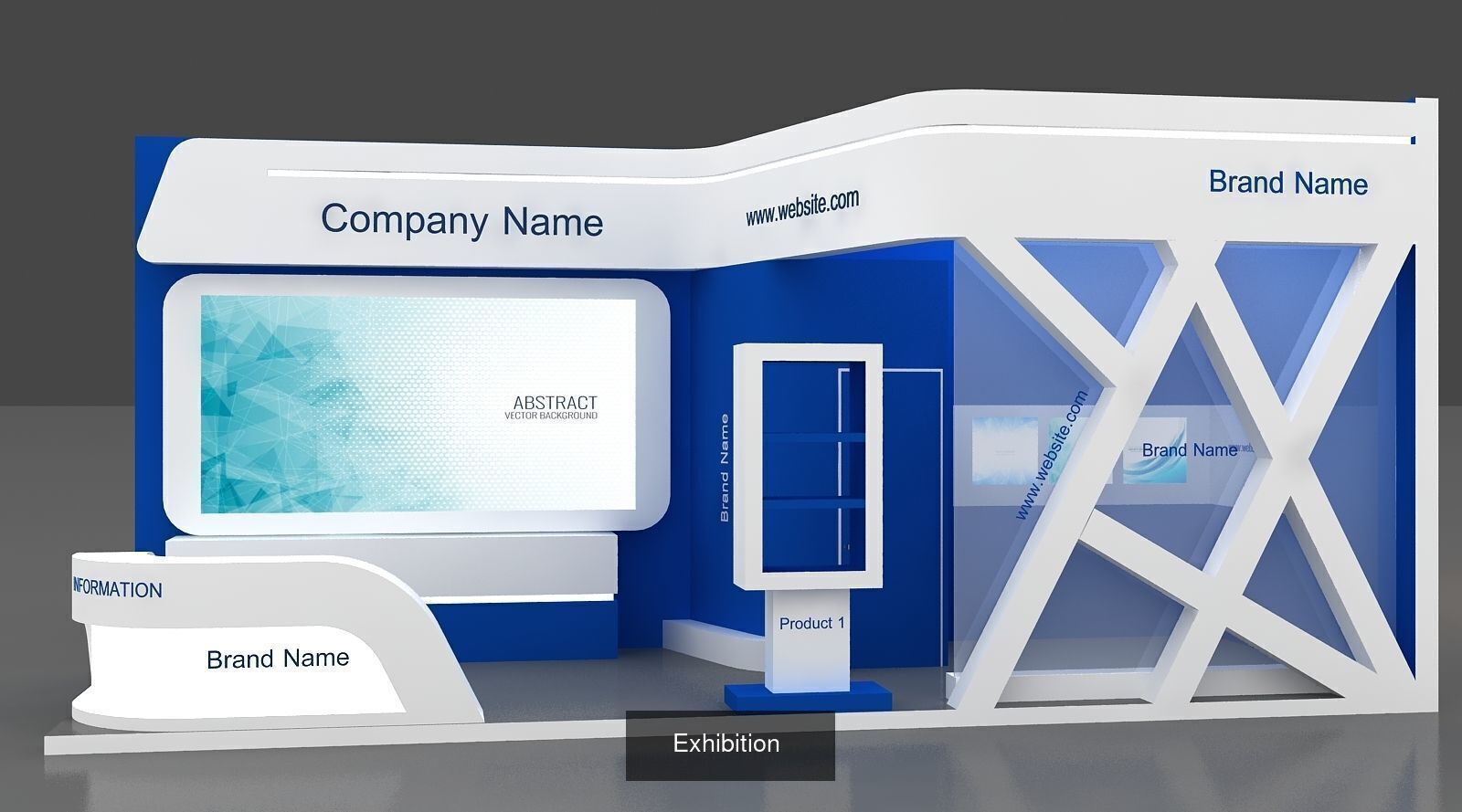 10 Exhibition Stand Stall Booth 3D Model Collection _7