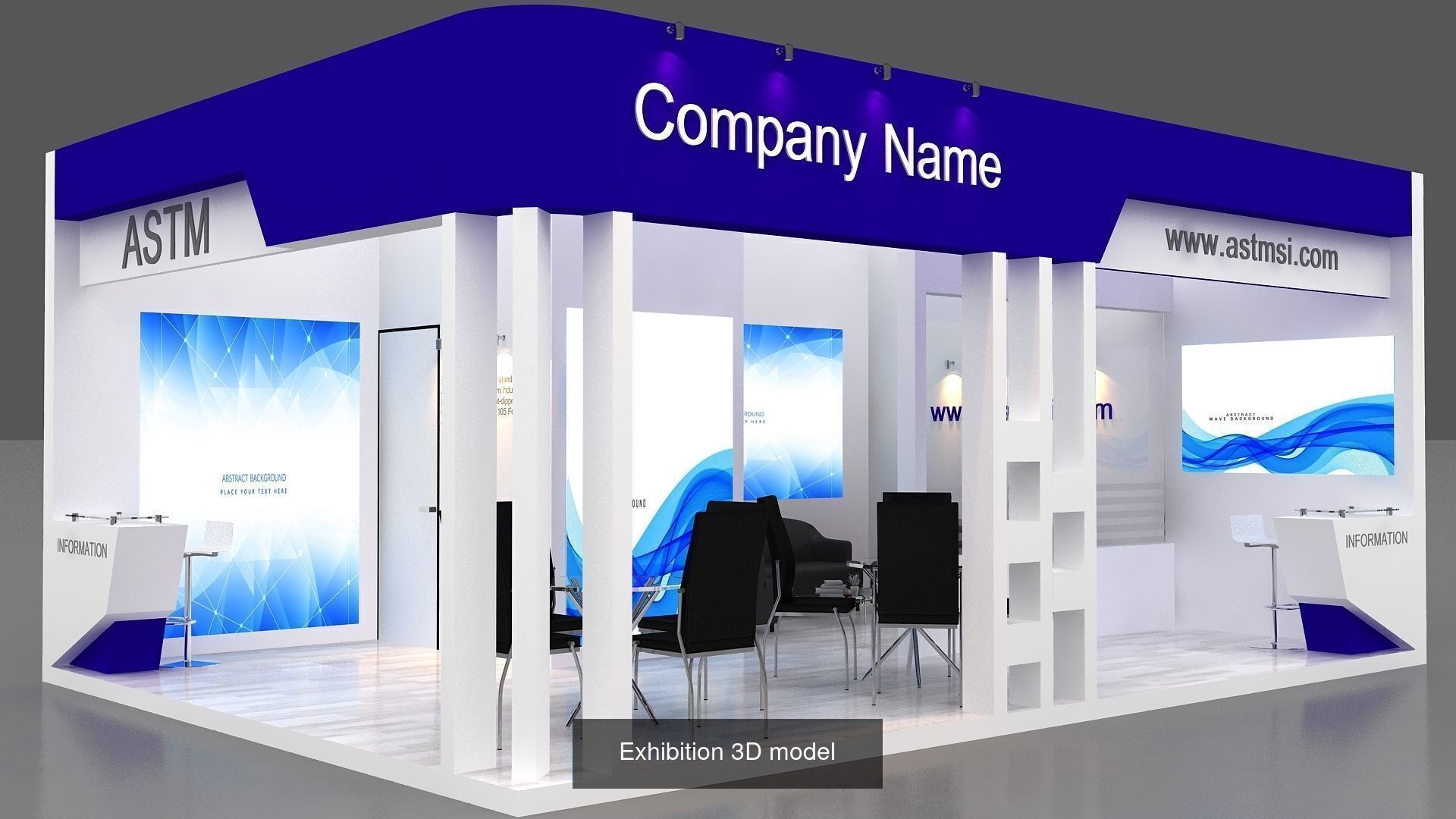 10 Exhibition Stand Stall Booth 3D Model Collection _5