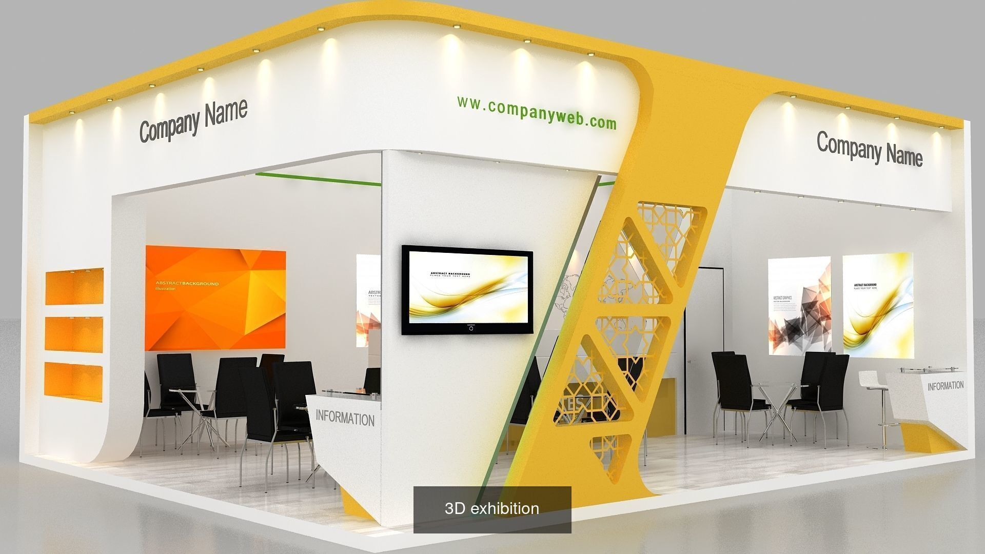 10 Exhibition Stand Stall Booth 3D Model Collection _4