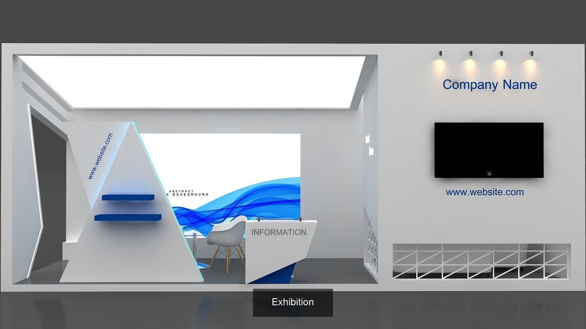10 Exhibition Stand Stall Booth 3D Model Collection _8