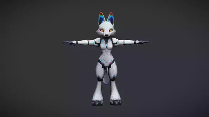 Fox Protogen  3D Character Model