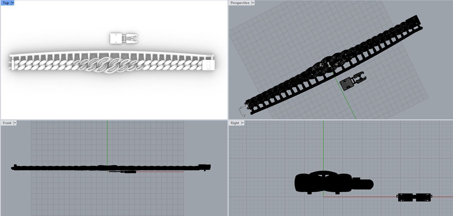 9mm Cuban Chain Link Bracelet With Stone 3D 3D print model_1