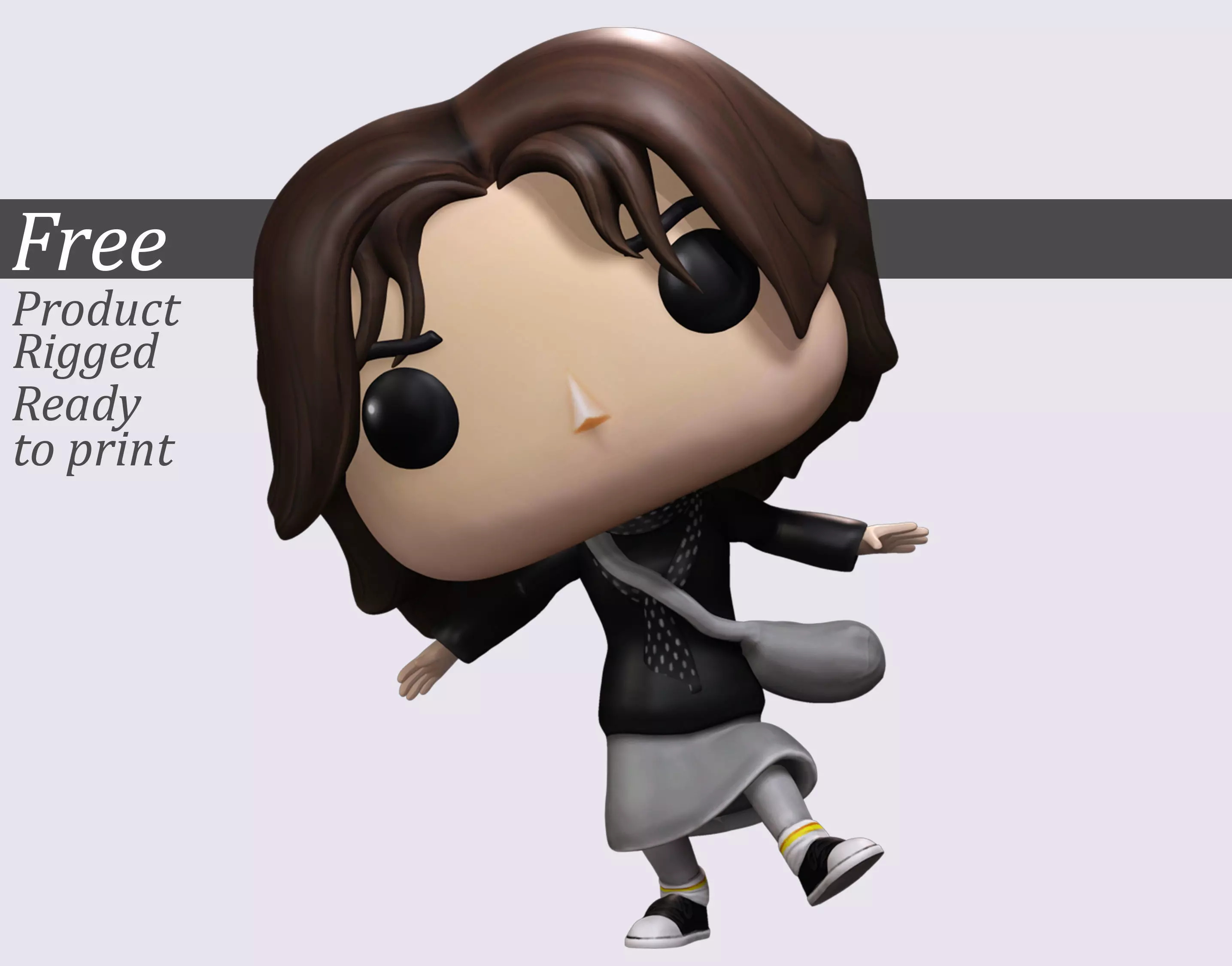 Funko Style Girl Figurine Poseable 3D Print Model Free 3D print model