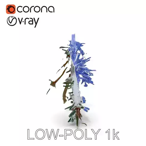 Snowy Pine Branch D Model Pack for Environmental Design