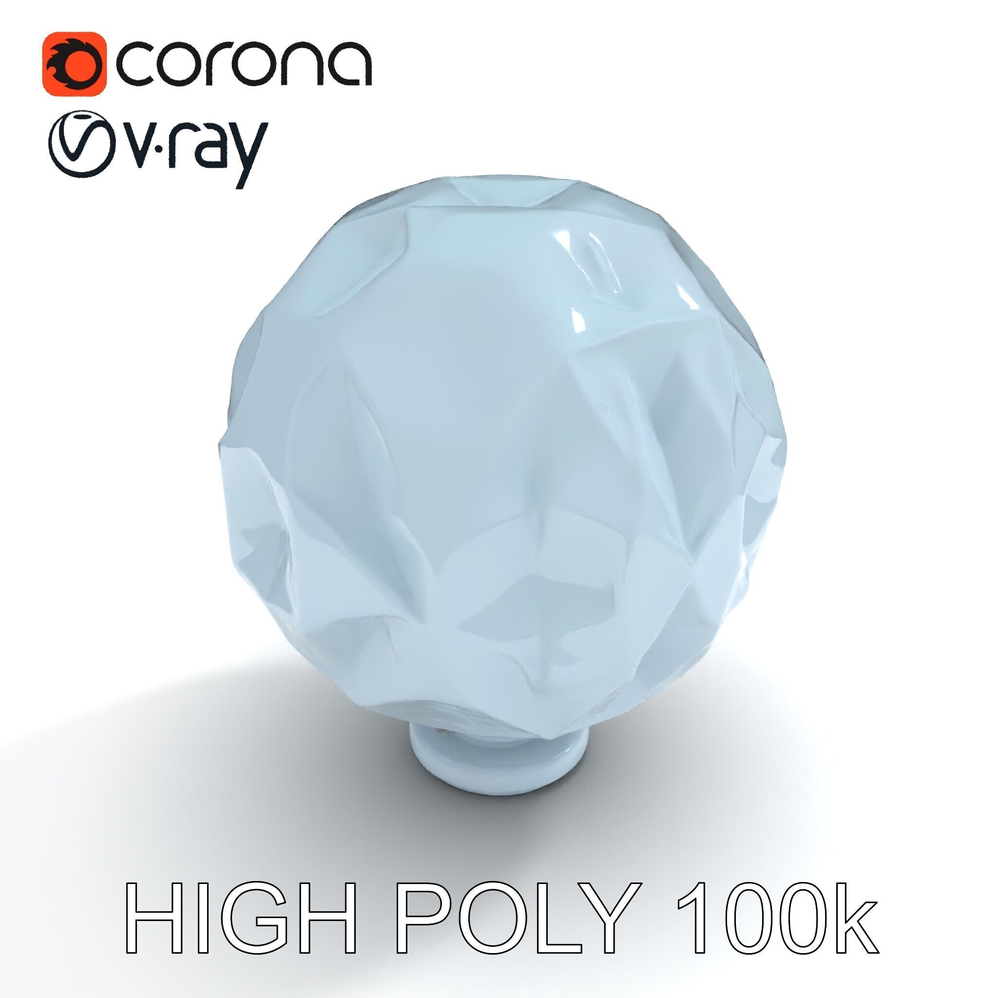 Crystal Ball model pack with Faceted Design Low-poly 3D model_19