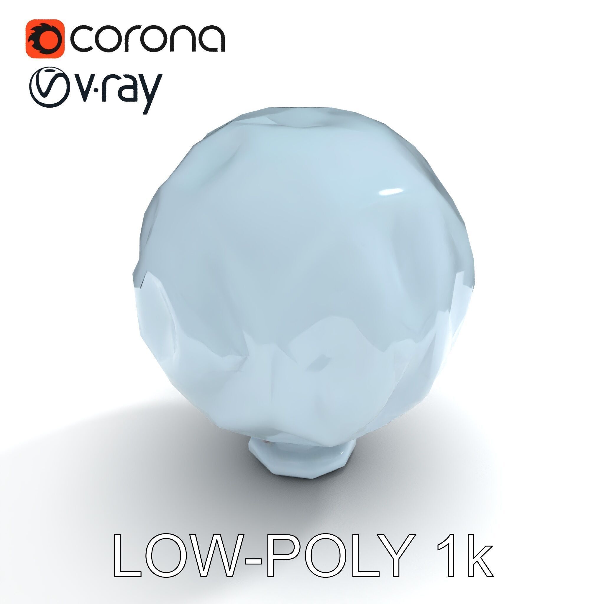 Crystal Ball model pack with Faceted Design Low-poly 3D model_16