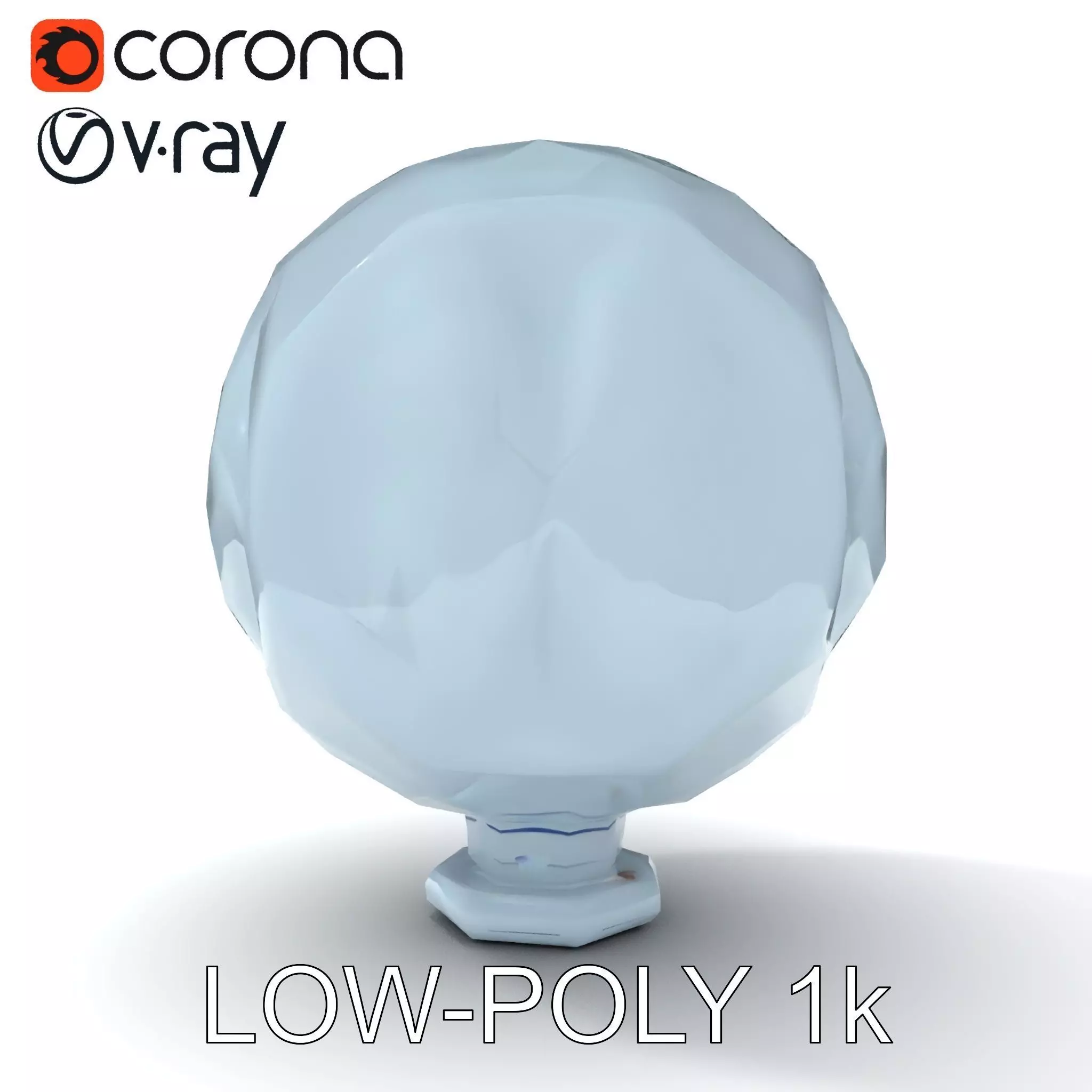 Crystal Ball model pack with Faceted Design Low-poly 3D model_0