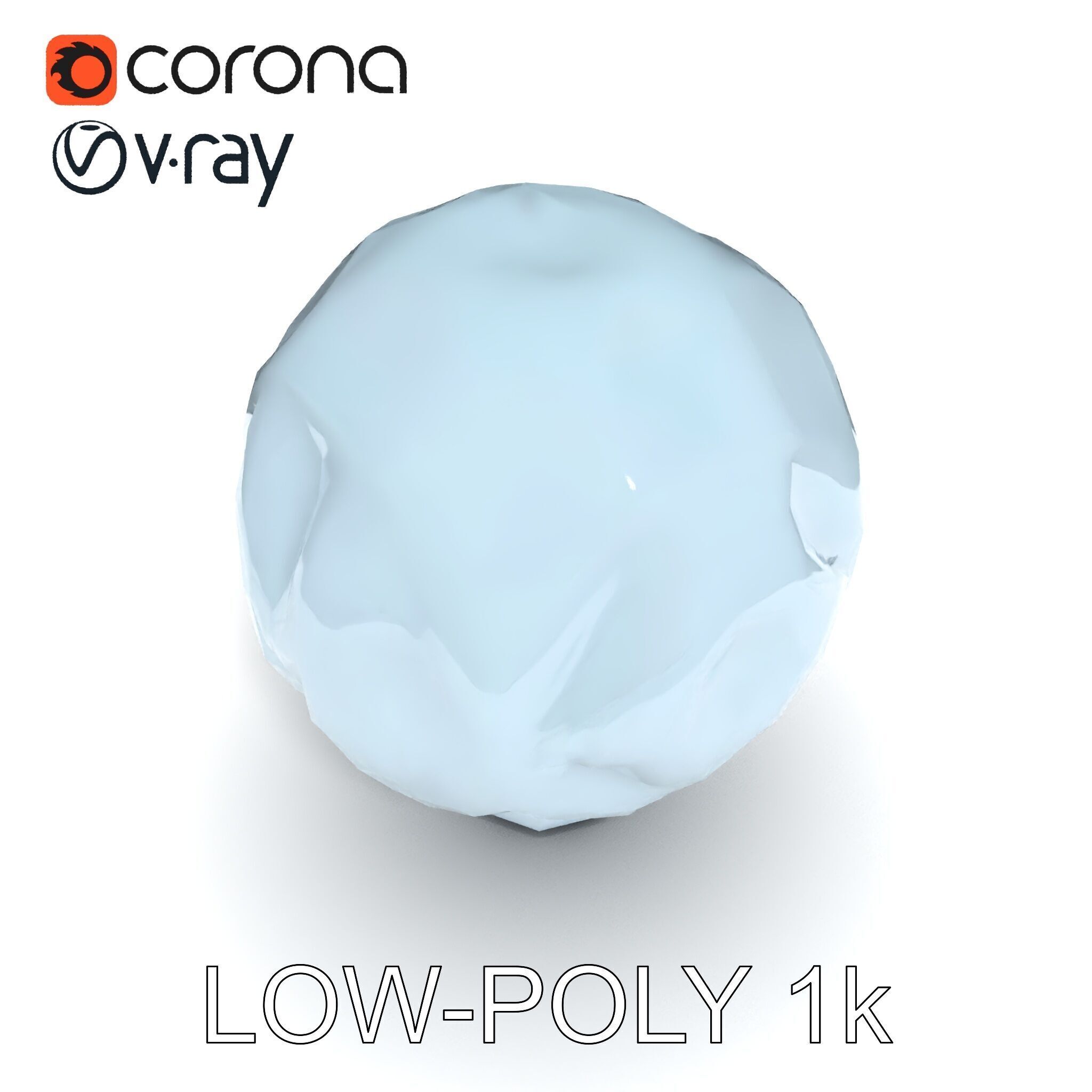 Crystal Ball model pack with Faceted Design Low-poly 3D model_14