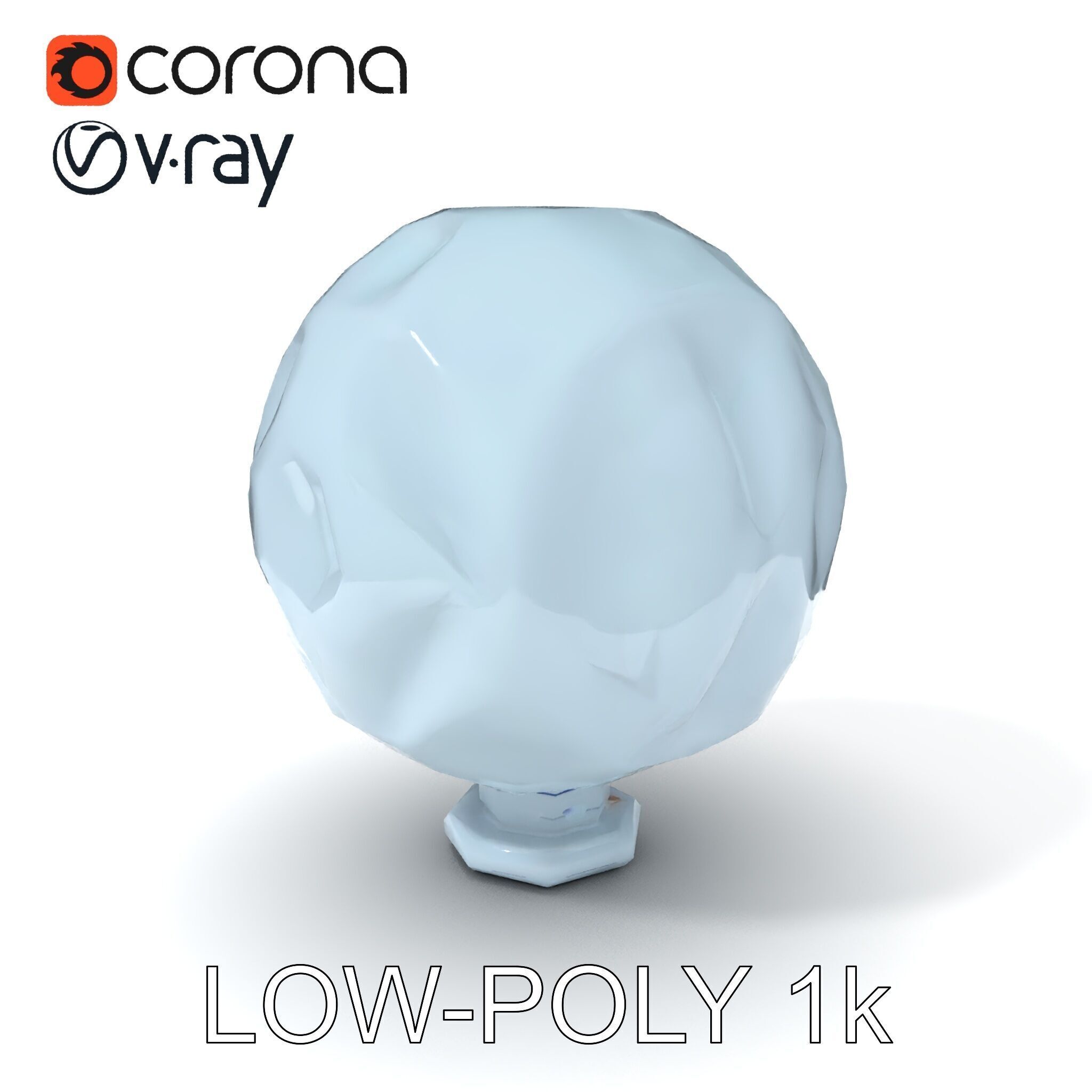 Crystal Ball model pack with Faceted Design Low-poly 3D model_22