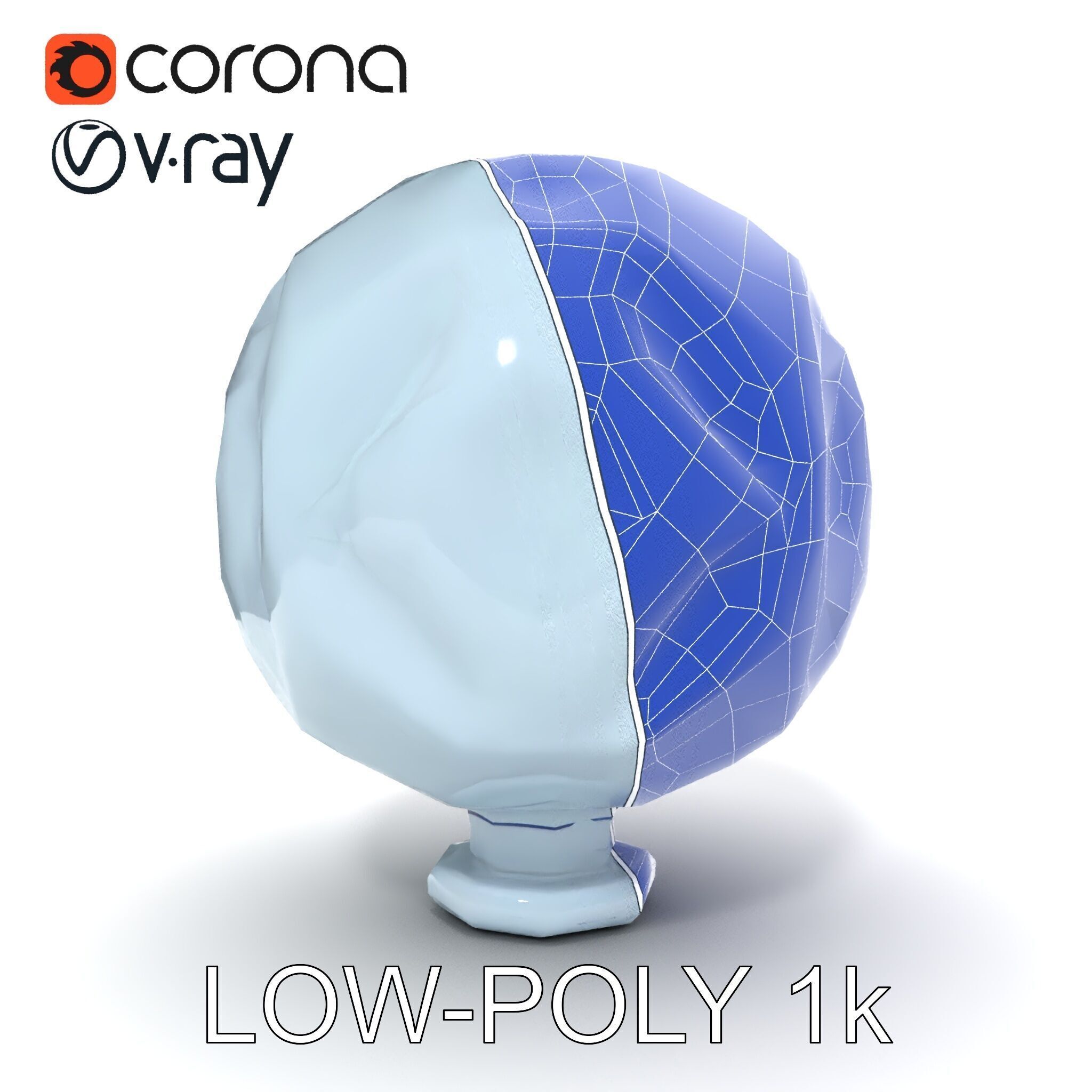 Crystal Ball model pack with Faceted Design Low-poly 3D model_10
