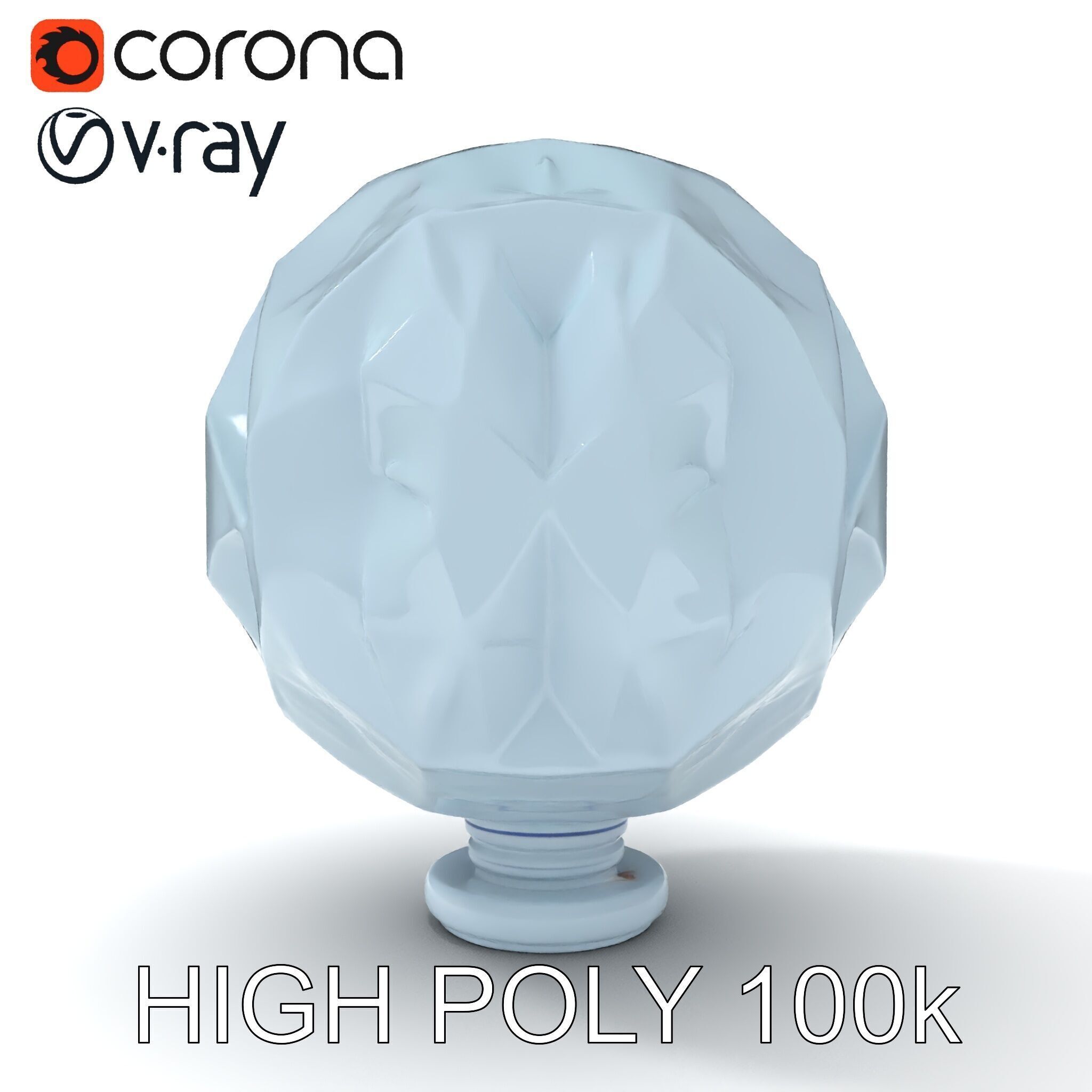Crystal Ball model pack with Faceted Design Low-poly 3D model_18