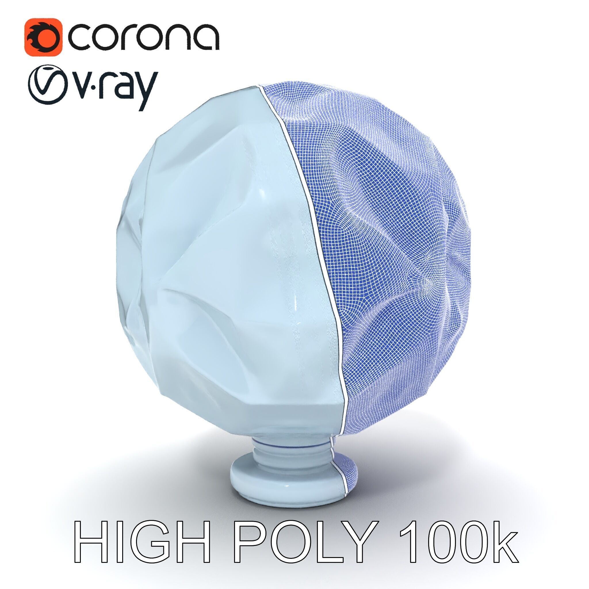 Crystal Ball model pack with Faceted Design Low-poly 3D model_35