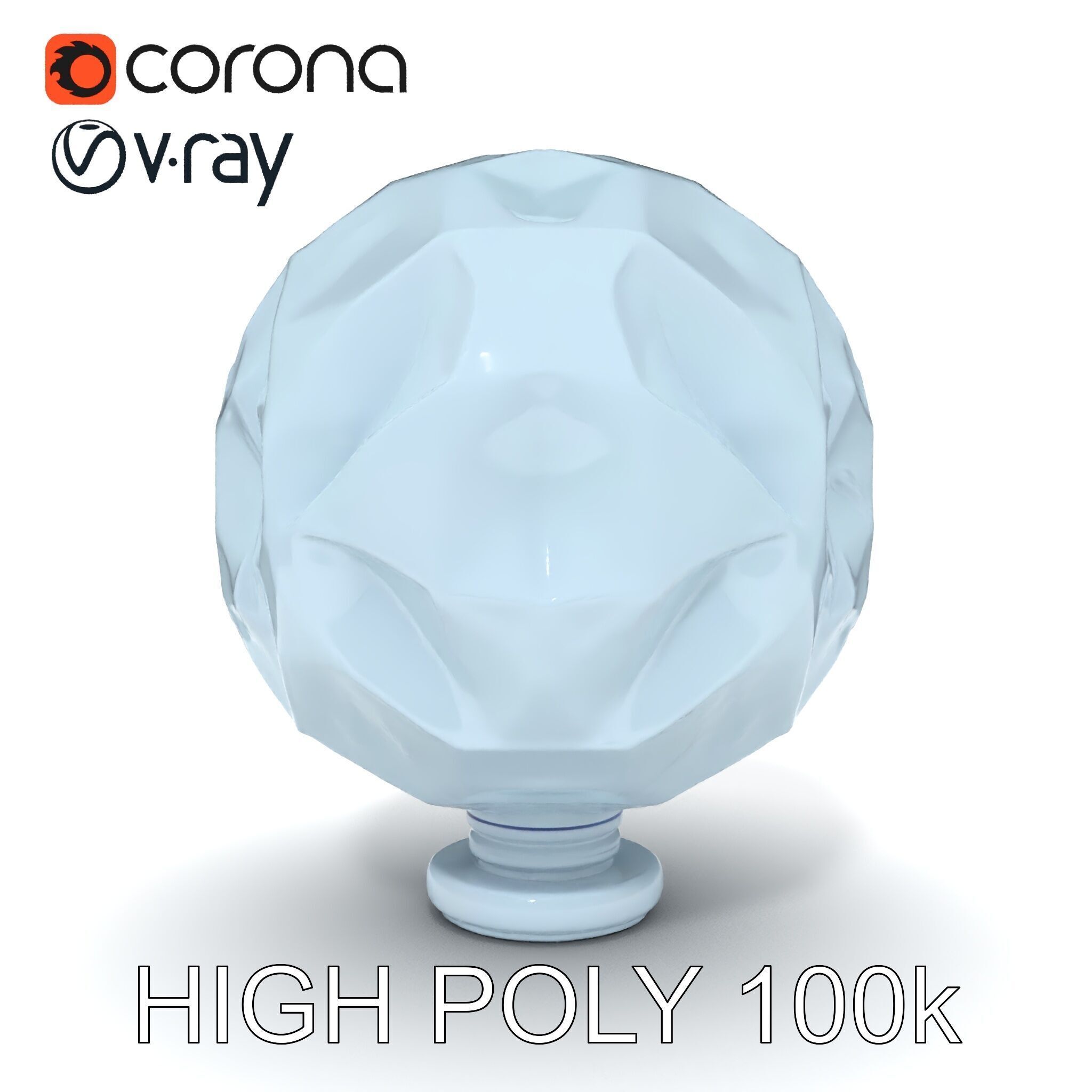 Crystal Ball model pack with Faceted Design Low-poly 3D model_7