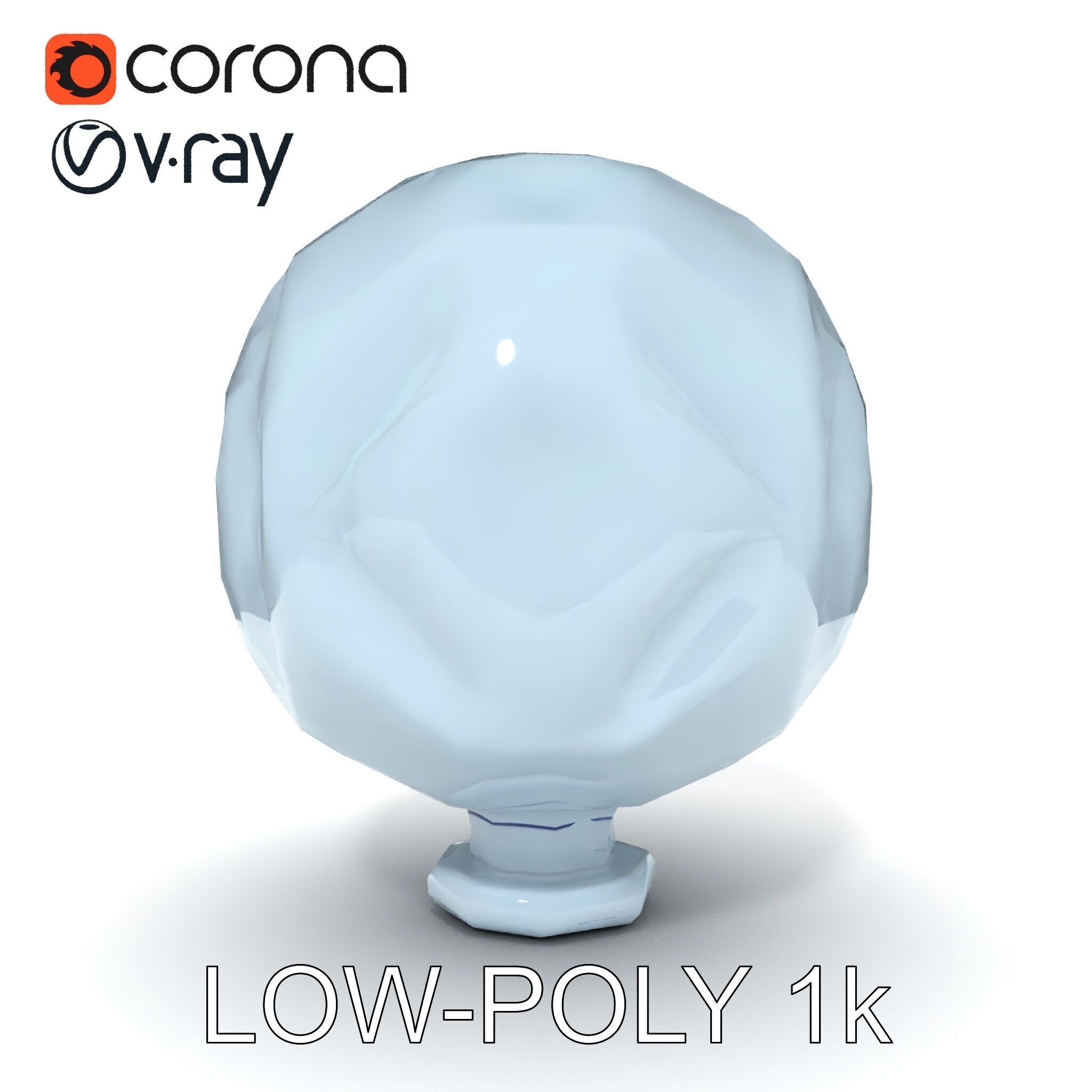 Crystal Ball model pack with Faceted Design Low-poly 3D model_5