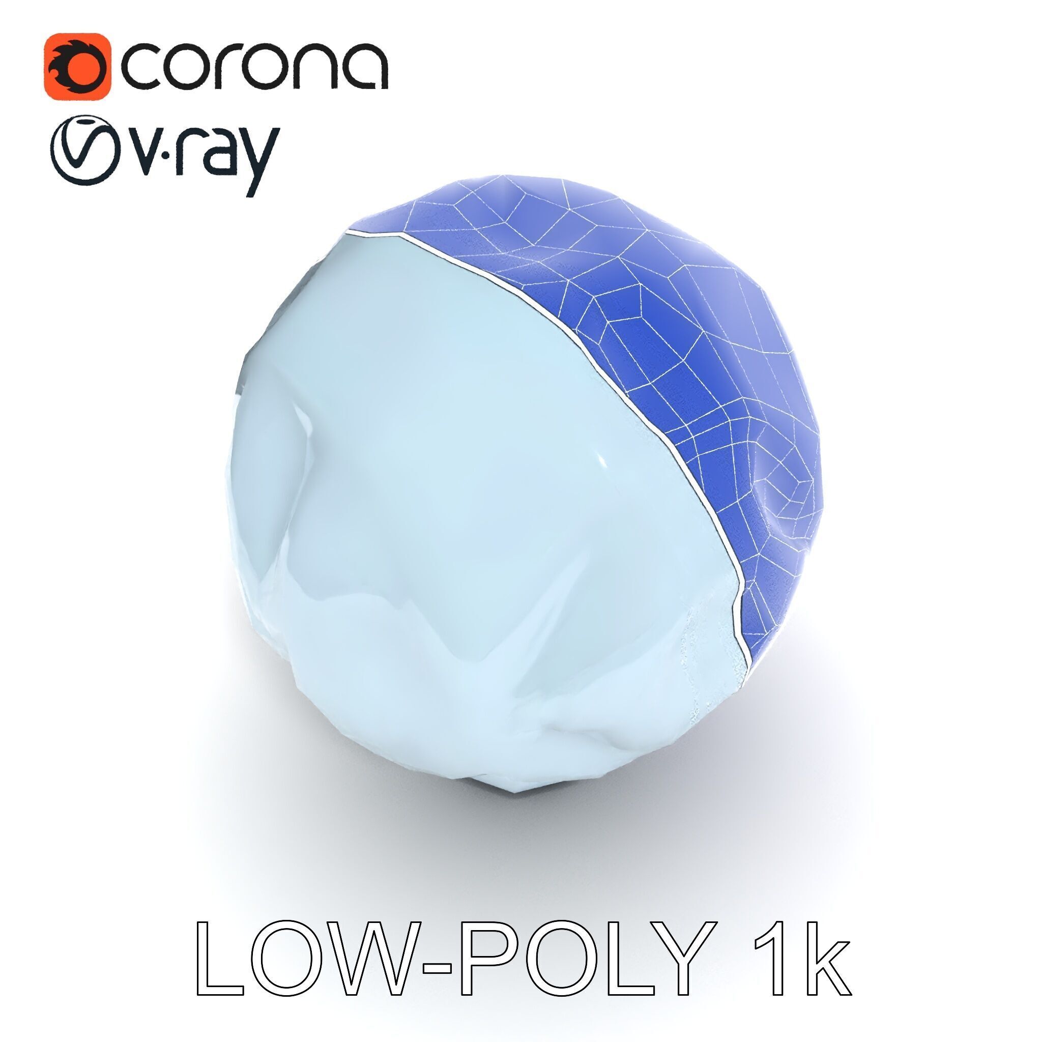 Crystal Ball model pack with Faceted Design Low-poly 3D model_12