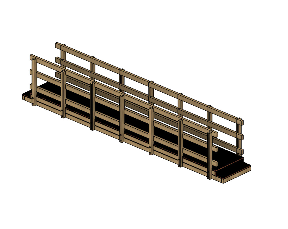 Model Railway Wooden Foot Bridge 3D print model_8