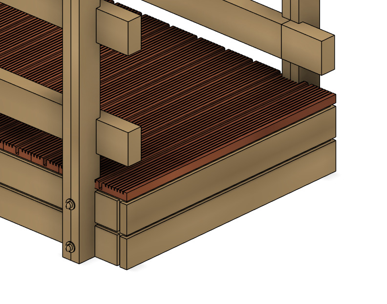 Model Railway Wooden Foot Bridge 3D print model_7