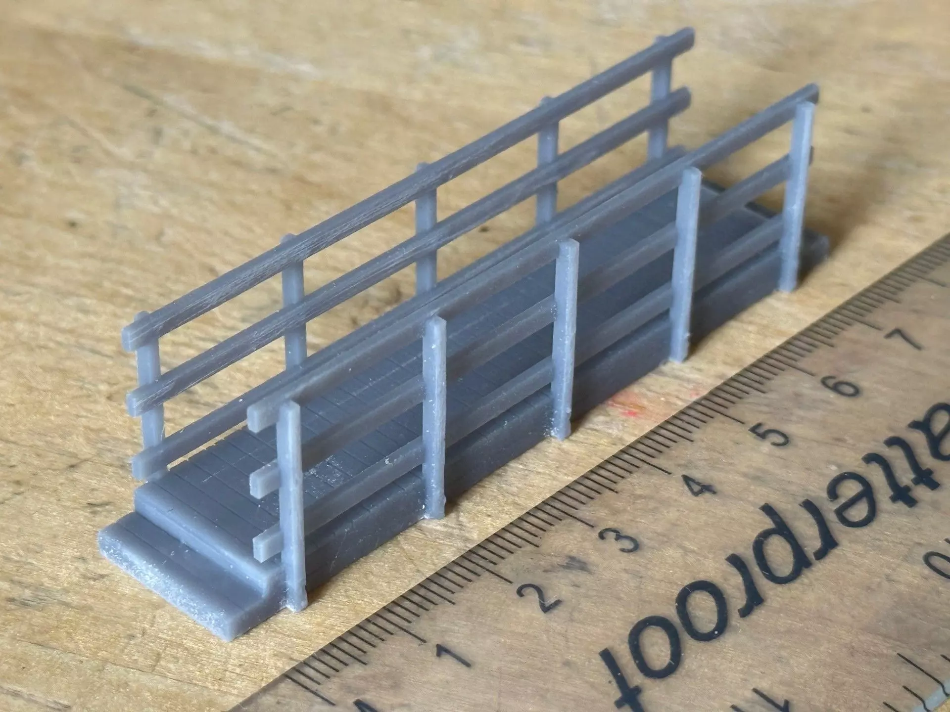 Model Railway Wooden Foot Bridge 3D print model_0