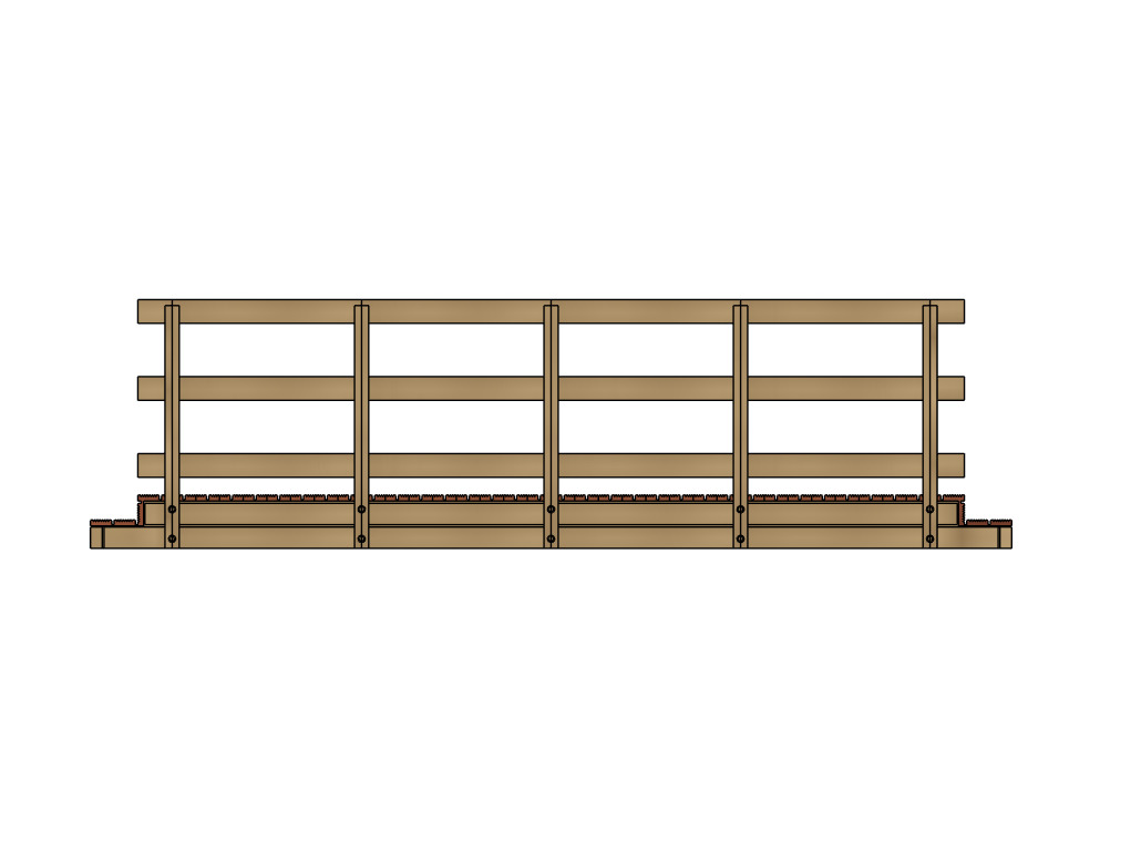 Model Railway Wooden Foot Bridge 3D print model_10