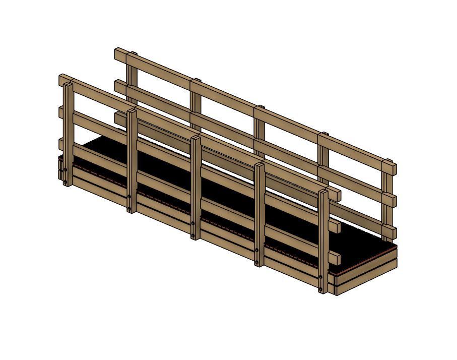 Model Railway Wooden Foot Bridge 3D print model_6